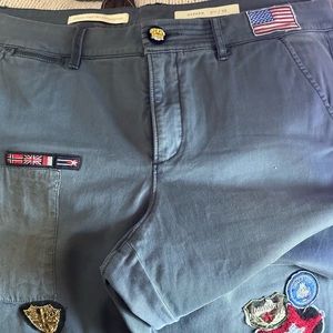 Pilcro faded navy chino pants.